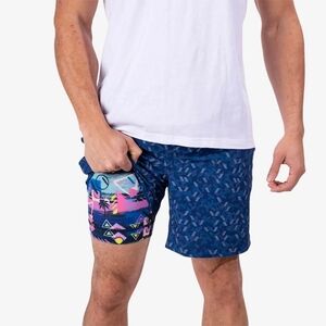 Chubbies The Push Paces Reflective 7" Compression Shorts Blue Size XL